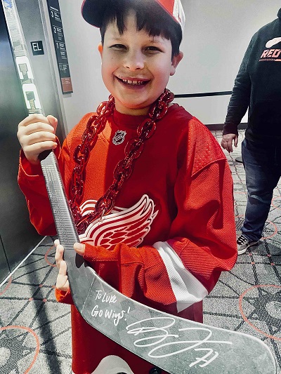 Trinity Health patient and Detroit Red Wings Super Fan
