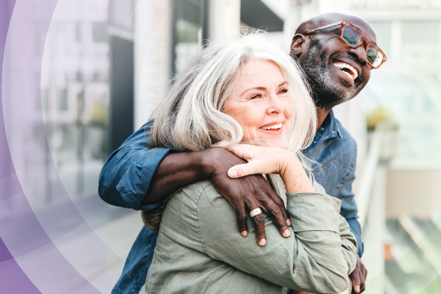 Man with right arm woman who is holding his hand