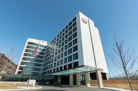 Exterior Main Entrance of Trinity Health Muskegon Hospital